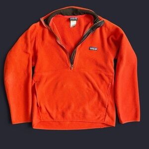 Patagonia Lightweight Orange Shirt Jacket with High Collar